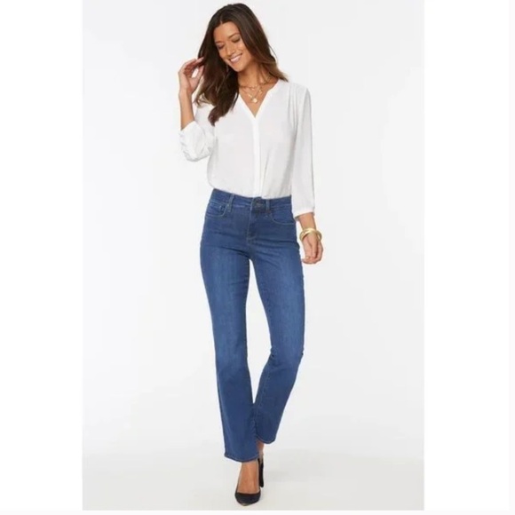 NYDJ Marilyn Straight Jeans Medium Wash Size 2 - Picture 1 of 8